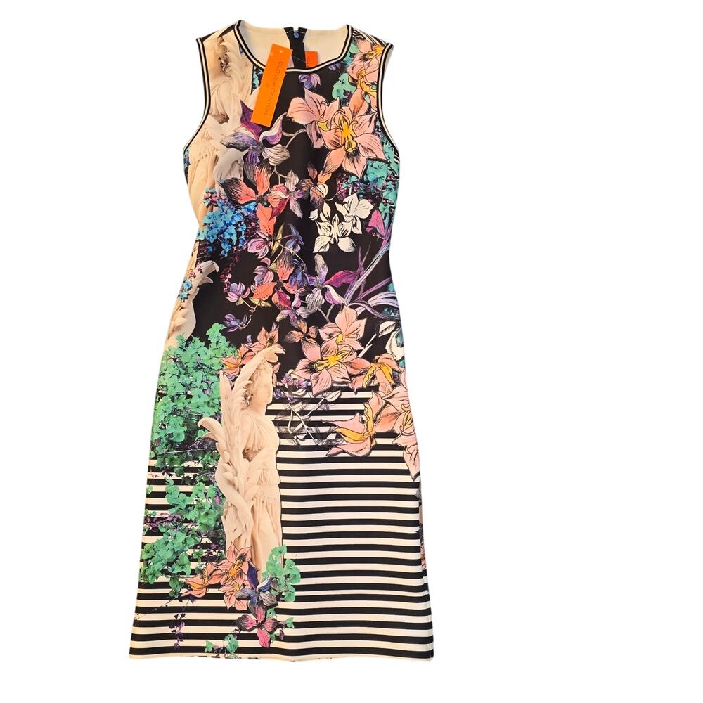 NWT Clover Canyon Enchanted Garden Floral Angel Statue Scuba Dress S